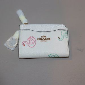 NWT Coach Small Keychain Swan Wallet